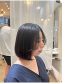 ミディアムボブ/艶髪/暗髪ヘアー