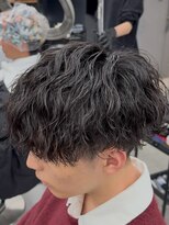 重めラウンドマッシュ×ルーズ縦落ち