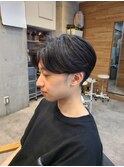 センターパートパーマメンズ目黒
