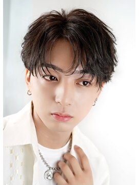 オーシャントーキョーウエスト 心斎橋 (OCEAN TOKYO WEST) シースルーセンターパートツーブロックラウンドマッシュウルフ