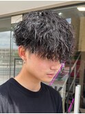 スペインカール/スパイラルパーマ/波巻きパーマ/フェード/メンズ
