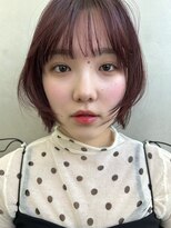 ハロ(HALO)&nbsp;パープル強めワインレッド小顔レイヤーカット