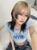 ブランニュー オーバー 難波店(Brandnew over)&nbsp;ルーツカラー×ミディアムウルフカット