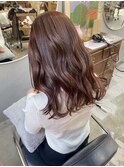 ブリーチなしダブルカラーミルクティーベージュレイヤーカット