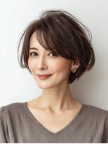 Heart's美人設計と白髪ぼかし専門店 青山表参道店 脱白髪染め/ショートヘア【ハーツ】&nbsp;白髪ぼかし脱白髪染め似合わせショートボブ40代50代60代