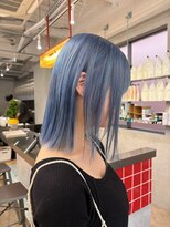 クペウイビ 心斎橋(cope'u yive)&nbsp;シルバーブルー/ハイトーンカラー/ボブカット/心斎橋美容室