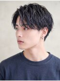 メンズパーマツイスパ縦落ちスパイラル黒髪ビジカジ理容室