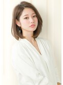 『rue京都』大人可愛い☆小顔ワンカール切りっぱなしボブ