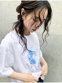 シニヨンアレンジ_クールショートピンクベージュボブルフ_37840