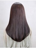 ダークブラウン_アースカラーくびれヘアツートンカラー_ba335361