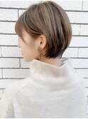 【銀座◇成田】大人ガーリーハイライト白髪ぼかし丸みショート