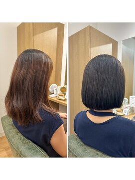 オフ(off) ミディアムからボブにスタイルチェンジ