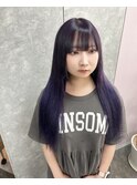 ハイトーンケアブリーチパープルカラーエクステ丸ごとカラー