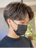 センターパートニュアンスパーマワンカールパーマ韓国コンマヘア