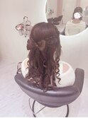 立体リボンハーフアップ/梅田ヘアセット