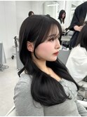 前髪顔まわり韓国ヘアレイヤーカットサイドバンク2wayバンク韓国