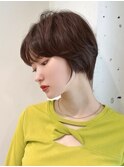 大人可愛いショコラブラウンマッシュショート