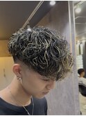 スペインカール/金メッシュ/メンズパーマ