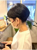 30代40代50代小顔ハンサムショートアッシュブルーブラック