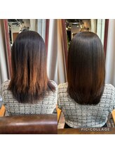 湿気による髪型の崩れでお悩みの方への縮毛矯正Before After*雨の日も髪が広がらない[銀座]