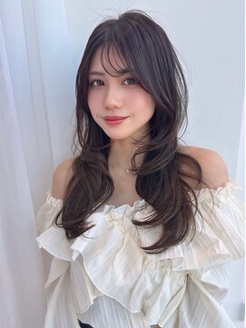 モナ 髪質改善(MONA) 【MONA】ロングレイヤー/ゆるふわ巻き/ショコラブラウン【栄駅】
