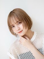 リノア 西梅田 福島(Linoa)&nbsp;梅田/髪質改善/透け感前髪☆ミルクティーショートボブ
