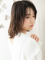 カバーヘア ブリス 北浦和(COVER HAIR bliss)&nbsp;黒髪ウェットヘアくびれミディマレットウルフパーマ20代30代X