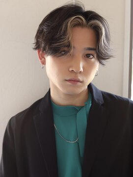 ソイクフ(SOY KUFU) MEN’SHAIRアッシュブラックハイライトカルマパーマ