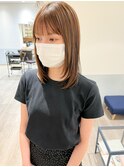 "久保田"マロンベージュフェイスレイヤーケアブリーチ前髪