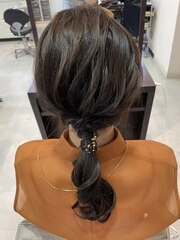 ゆる巻きパーティーヘアセット 結婚式 ヘアアレンジ