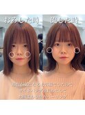 ◆天使の羽バング/レイヤー/ウルフ/ミディアム/顔まわり/小顔