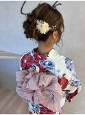 ゆるふわ低めアレンジ/浴衣アレンジ/着物アレンジ/浴衣着付け