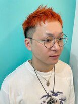 ユー イケブクロ(u Ikebukuro)&nbsp;メンズカット/オレンジ/カッパーカラー/ツーブロック/ツイスト