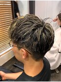 イメチェン/ホワイトブロンド/外ハネボブ/ワイドバング/南草津