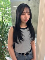 バイユアオウンフラワーズコロンカバ(buy your own flowers : kava)&nbsp;20代30代透明感暗髪アッシュブルーブラック韓国風レイヤー