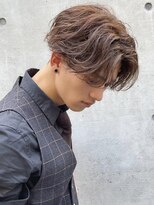 フィフス 天神大名(fifth) 天神大名フェザーパーマメンズカットセンターパートウルフ30代