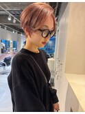 ハンサムショートのピンクカラー