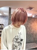 ペールピンク×メンズ中性ウルフスタイル
