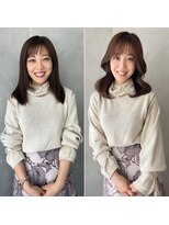 オモチャ(OMOCHA)&nbsp;顔周りレイヤーカット/くびれミディアムヘア