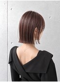 《吉田光ノ丞》ぱつっと切りっぱなしボブ ピンクブラウン