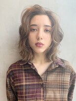 アルバム 銀座(ALBUM GINZA) かき上げウェーブヘア_外ハネボブアッシュブラウン_6994