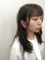 アメリ(Ameri)&nbsp;-Ameri-おくれ毛風サイドバング　×   オリーブグレージュ