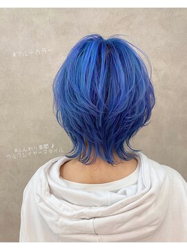 カロン 八柱店(CALON by truth) #ウルフスタイル　#ハイトーンカラー　#ブルーカラー