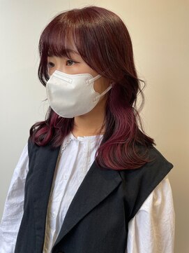 ツキ 横浜店(tuki) イヤリングカラーインナーカラーハイライトフェイスフレーミング