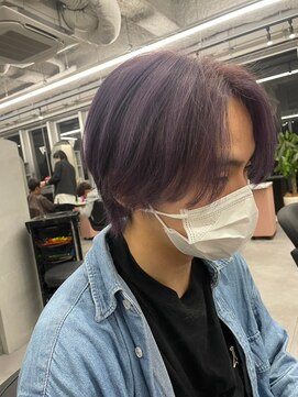 ジエクト アイロ 江坂駅前店(The Ect ilo) ラベンダーカラー　韓国風センターパートマッシュ