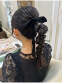 編みおろしポニーテル ☆