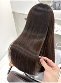 髪質改善ストレート ピンクブラウン 地毛風縮毛矯正 美髪ロング