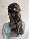 結婚式お呼ばれセット　ハーフアップ