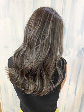 アップ(A+hair) ハイライトカラーミルクティーベージュケアブリーチダブルカラー