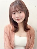 ミディアムレイヤーカット 大人ガーリー 似合わせカット 韓国